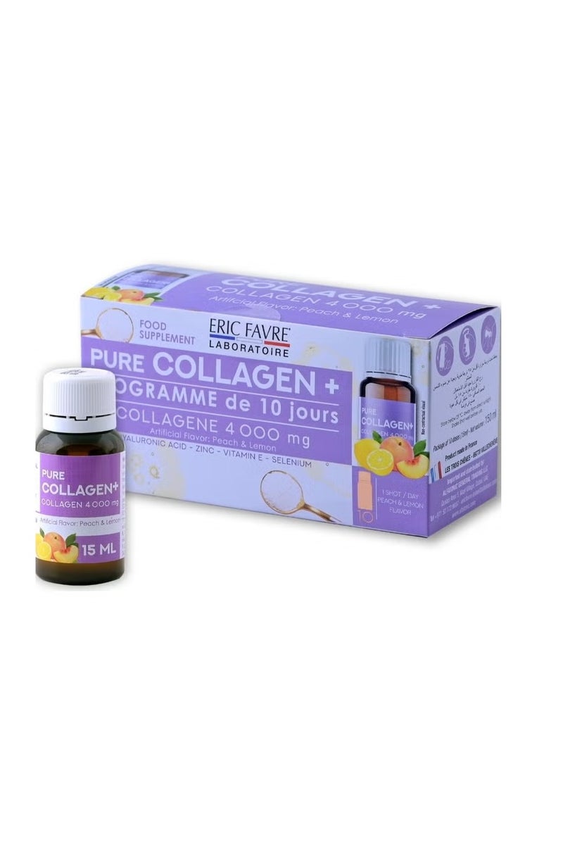 Eric Favre Collagen Food Supplement Peach & Lemon Flavor 10 Ampoules - Image 1
