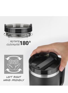 TIGER 1.2L Insulated Tumbler with Handle – Stainless Steel Travel Mug with Lid & Straw, Vacuum Insulated, Keeps Drinks Cold & Hot for Hours, Reusable  - Image 2