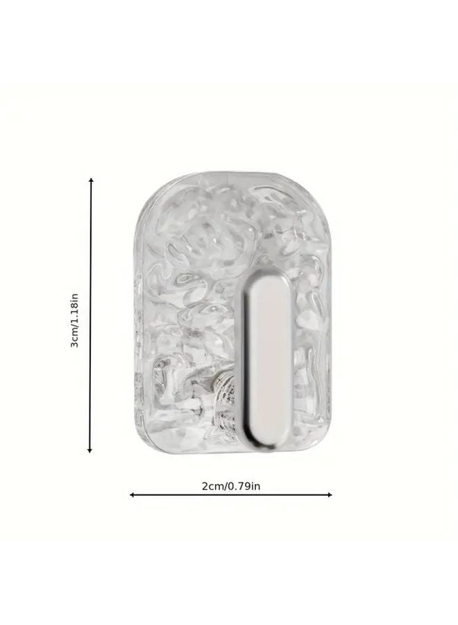 9 قطع خطافات حائط عصرية بدون حفر، بلاستيك شفاف ملمس، تركيب سهل بدون تلف - Image 1