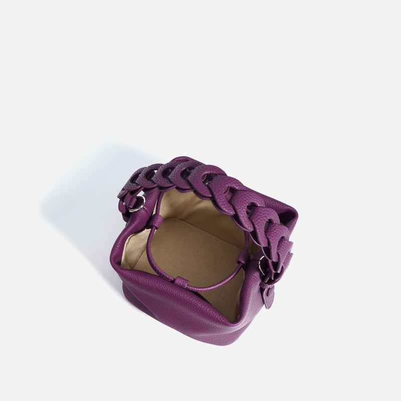 Bucket Bag Bucket Bag Women'S Genuine Leather Woven Women'S Handbag Crossbody Bag Shoulder Handbag - Image 4