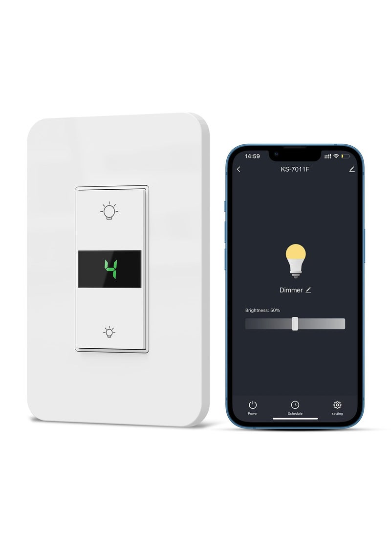 Excefore - Smart Dimmer Switch 2024 New Model Digital Display Single Pole 3Way Dimmer Smart Switch Voice and Remote Control Neutral Wire Required No Hub Required  Works with Siri Alexa Google Home 2.4Ghz - Image 1