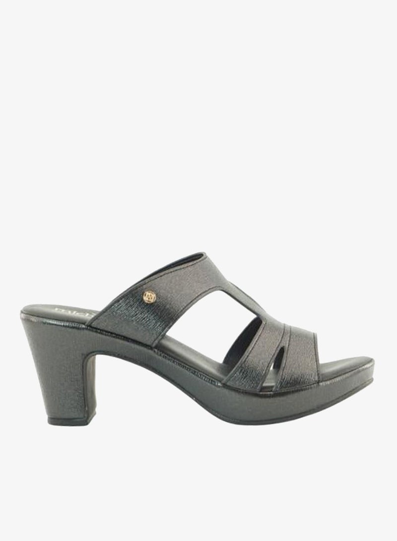 ميشيل مورجان 092-3101 Michelle Morgan Ladies Mid Heel Sandals 514ZD099 Black - Image 3