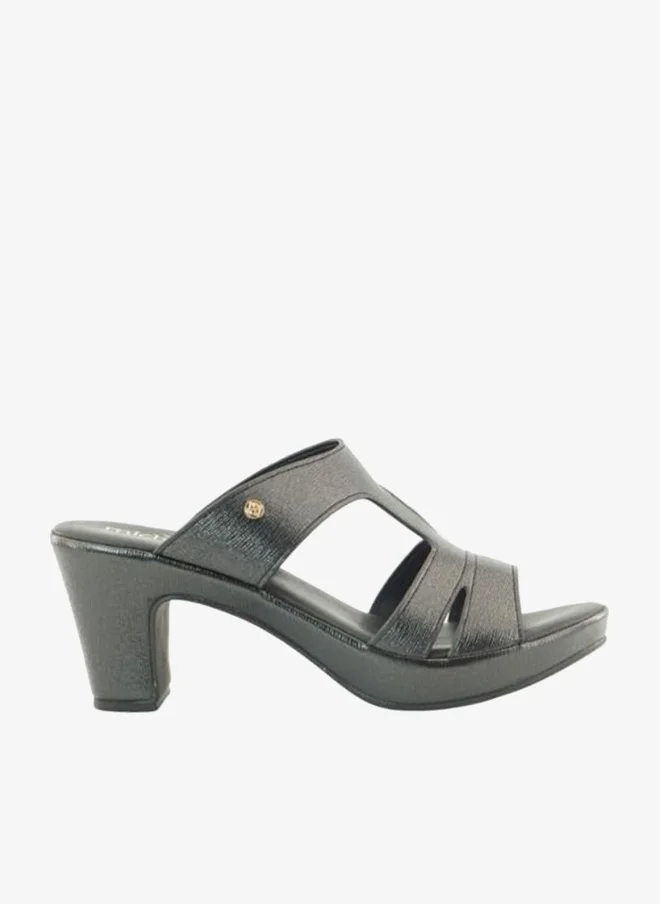 092-3101 Michelle Morgan Ladies Mid Heel Sandals 514ZD099 Black