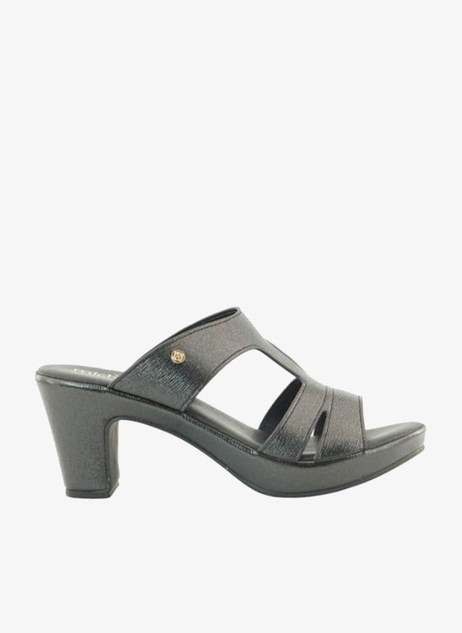 ميشيل مورجان 092-3101 Michelle Morgan Ladies Mid Heel Sandals 514ZD099 Black - Image 1