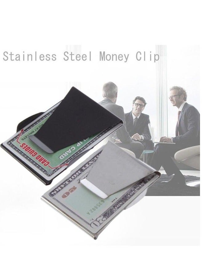 Unisex Stainless Steel Slim Money Clips Credit Card Wallet Holder For - Image 1