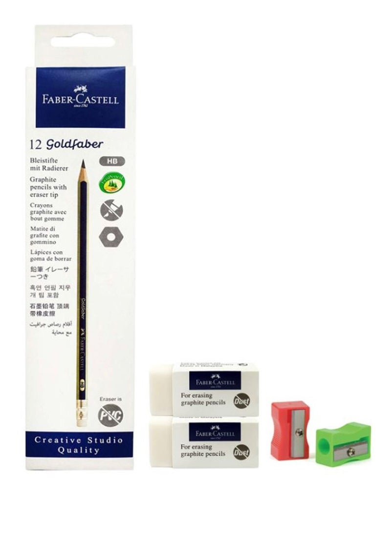 FABER-CASTELL مجموعة أدوات مكتبية مدرسية مكونة من 16 قطعة - Image 1