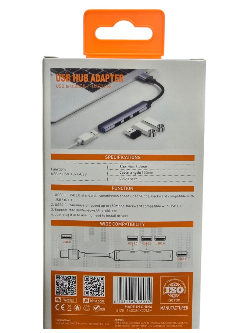 ستارت موزع USB Type C ‏4 في 1 من START DS-44U , محول USB C , كابل محول وموزع محمول مزود بعدد 4 منافذ USB 3.0 - Image 2