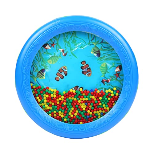 Musfunny Ocean Drum Wave Bead Drums Gentle Sea Sound Music Gift Musical Educational Sea Sound Drum Tool for Kid Child Baby Blue - Image 5