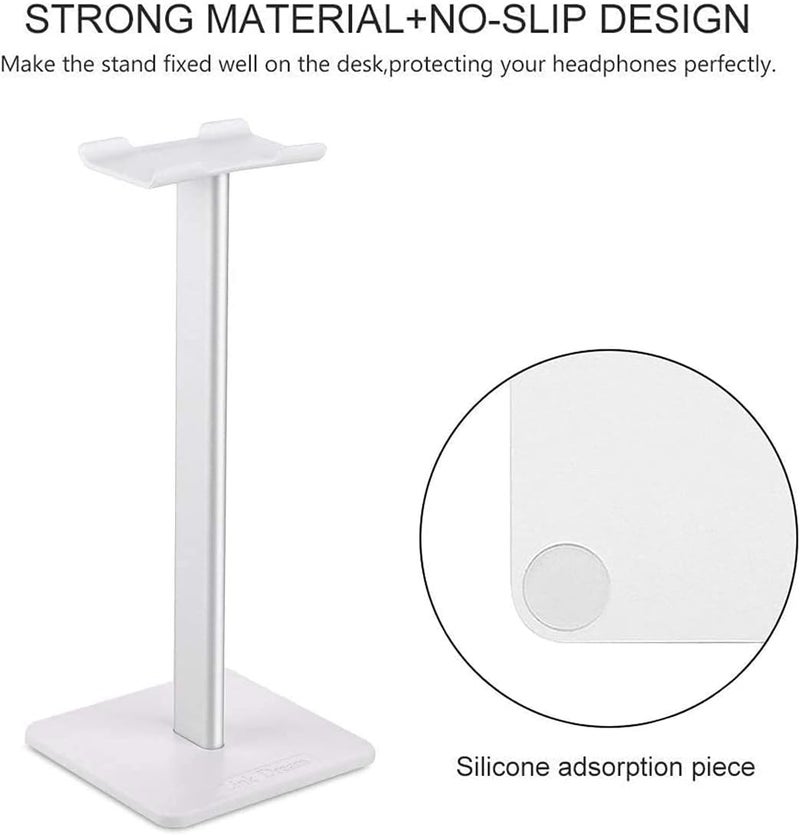 SENENQU Universal Headphone Stand White Gaming Headset Holder Portable TPU Material Earphone Display Rack with Flexible Headrest Anti-Slip Earphone Stand for Home Exhibition Center Store Use - Image 3