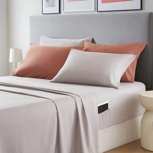 Regency Heights Stylish Three-Tone Printed King Size Comforter Set, Bed in a Bag 9-piece Bedding Set, Ultra-Soft Microfiber Comforter and Sheets Set, Warm and Cozy for All Seasons, Terracotta Blush - Image 5