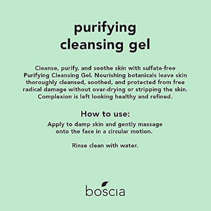 boscia Purifying Cleansing Gel - Vegan, Cruelty-Free, Natural and Clean Skincare | Daily Natural Purifying Deep Cleansing Gel Face Cleanser, 5 fl oz - Image 2