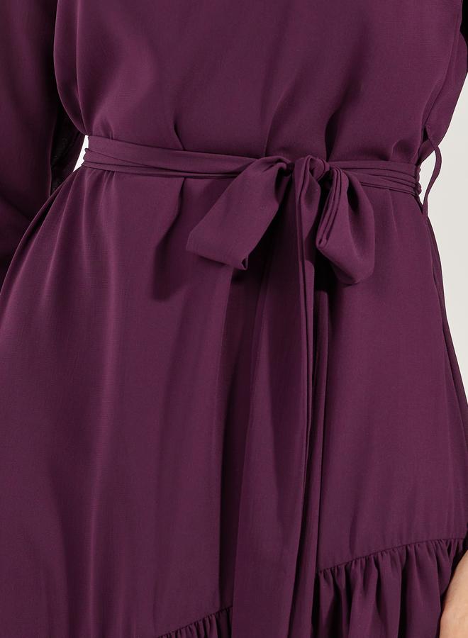 Styli Styli Asymmetric Overlay Ruffled Midi Dress - Image 3