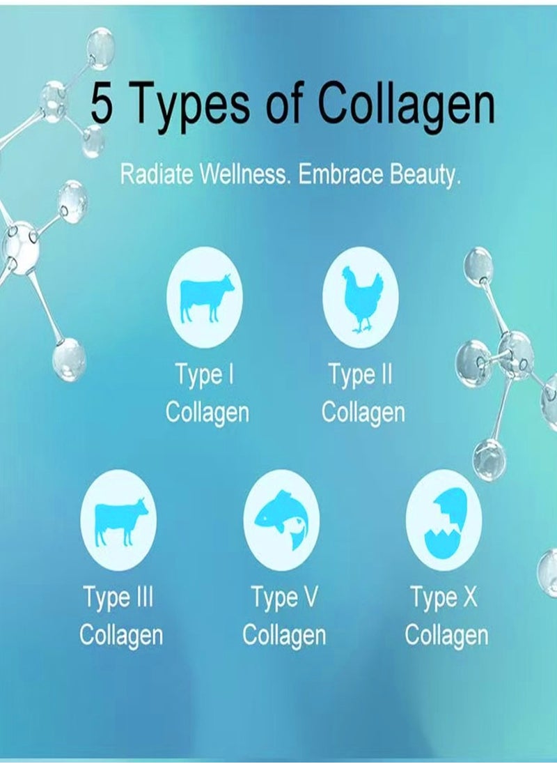 Wins Town - Micro Ingredients Multi Collagen Pills for Women and Men Type I II III V  X  Hydrolyzed Collagen Peptides with Biotin Hyaluronic Acid  Vitamin C  Hair Skin Nail  Joint Support - Image 1