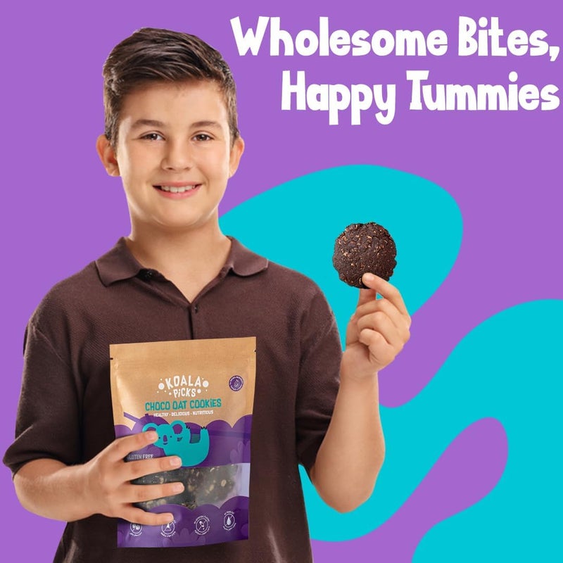 Koala Picks Choco Oat Cookies, 8pcs, 160g – Gluten Free, Nut Free, Dairy Free, No Refined Sugar, No Preservatives, Organic Oats, Healthy Snack, Tasty Treat, Guilt-Free Biscuits, Chocolate Flavored - Image 5