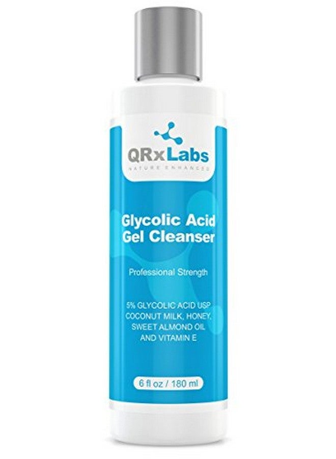 QRxLabs Rxlabs Glycolic Acid Face Wash Exfoliating Gel Cleanser Best For Wrinkles Lines Acne Spots & Chemical Peel Prep Reduces Shaving Bumps And Ingrown Hair 6 Fl Oz - Image 1