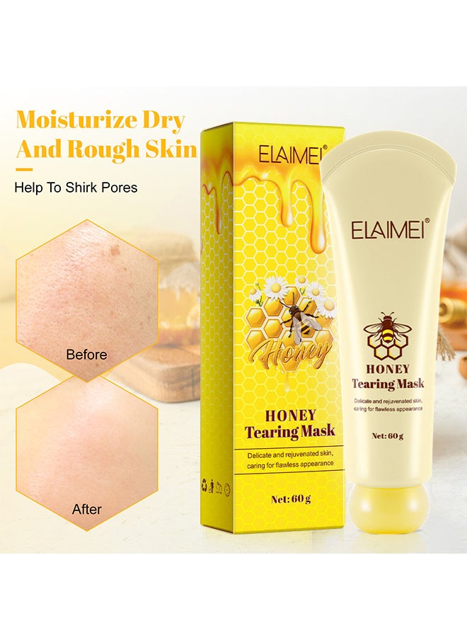Elaimei Honey Tearing Mask, Honey Mask, Oil Control Blackhead Remover Honey Tearing Peel Mask Off Dead Skin Clean Pores Peel Mask Dead Skin, 60G  - Image 5