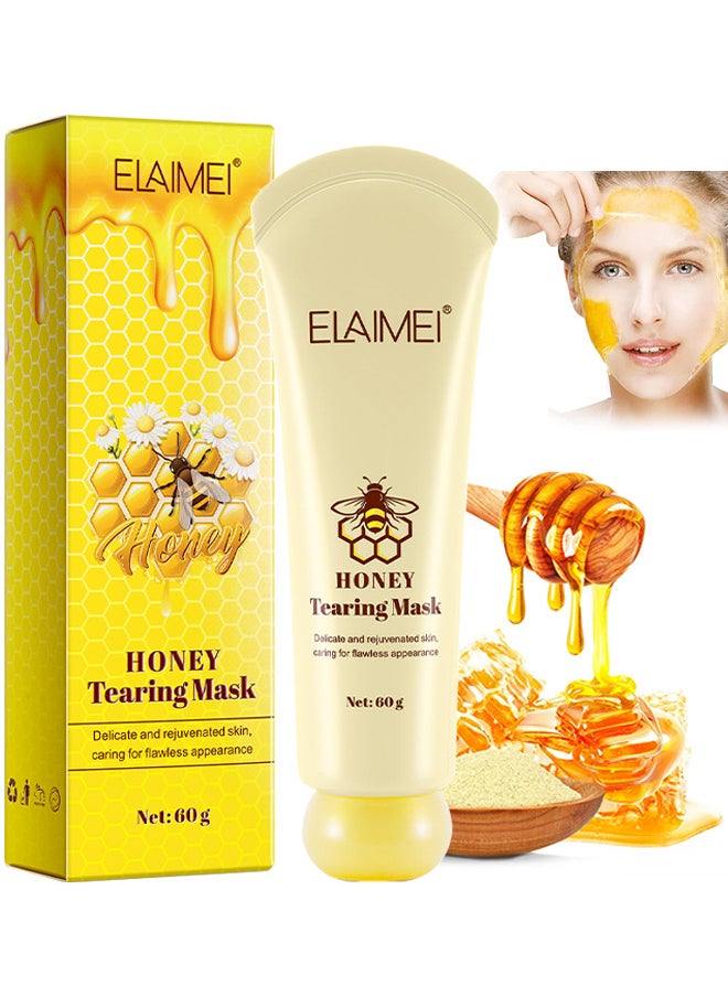 Elaimei Honey Tearing Mask, Honey Mask, Oil Control Blackhead Remover Honey Tearing Peel Mask Off Dead Skin Clean Pores Peel Mask Dead Skin, 60G  - Image 1