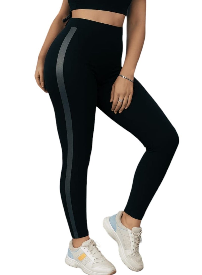 Soft Steps Women's High Waist Black Leggings – Slim Fit Stretch Pants - Image 1