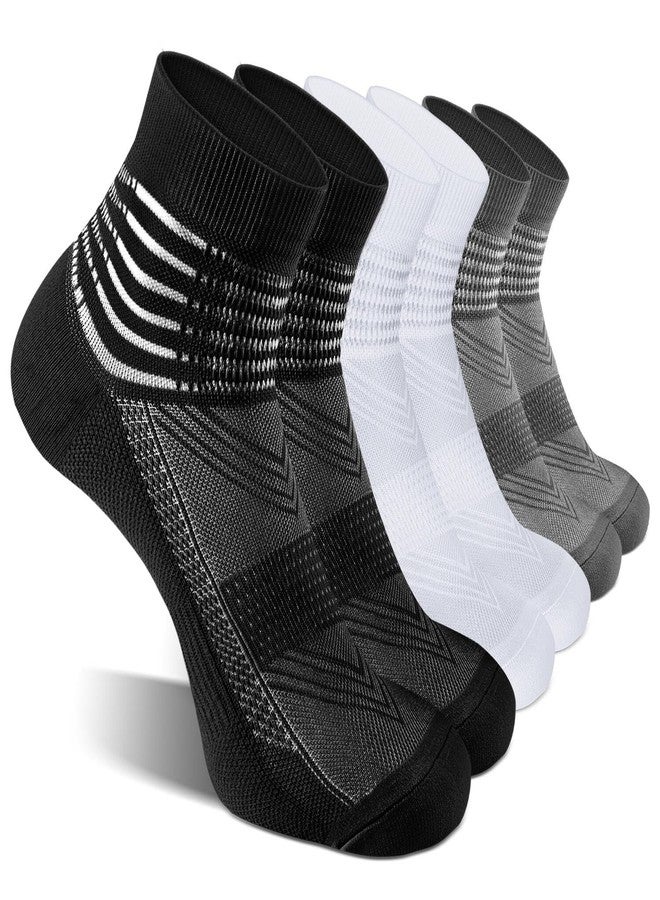 IRAMY Compression Ankle Support Socks Coolmax Wicking Cushioned Athletic Plantar Fasciitis Relief Men Women 3 Pairs - Image 1