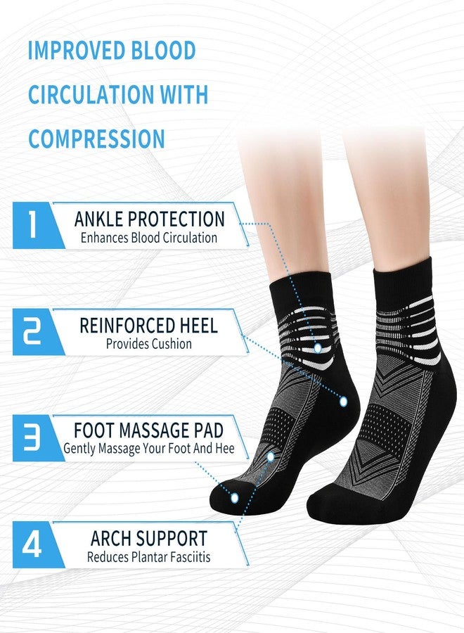 IRAMY Compression Ankle Support Socks Coolmax Wicking Cushioned Athletic Plantar Fasciitis Relief Men Women 3 Pairs - Image 4