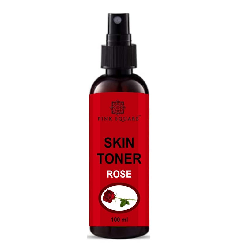 Pink Square Rose Face Toner Refreshing Face Mist  Toner  Toner for Hydrating Skin  AlcoholFree Mist  toner for open pores Tightening Pack of 1 of 100 ML - Image 1