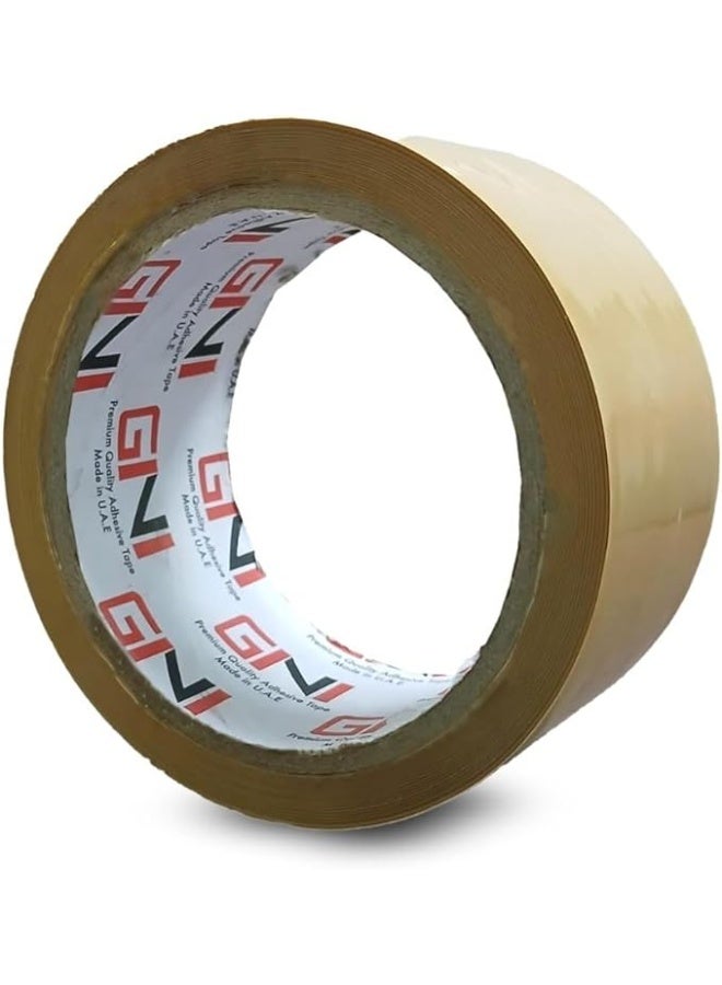 GINI Brown Packaging Tape | 48mm x 50 yards Strong Heavy Duty Packing Tape for Parcel Boxes, Moving Boxes, Large Postal Bags, Office Use [1 Rolls] - Image 1