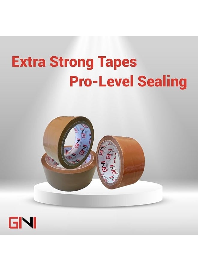 GINI Brown Packaging Tape | 48mm x 50 yards Strong Heavy Duty Packing Tape for Parcel Boxes, Moving Boxes, Large Postal Bags, Office Use [1 Rolls] - Image 5
