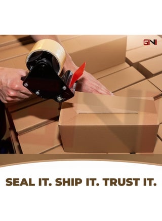 GINI Brown Packaging Tape | 48mm x 50 yards Strong Heavy Duty Packing Tape for Parcel Boxes, Moving Boxes, Large Postal Bags, Office Use [1 Rolls] - view 4