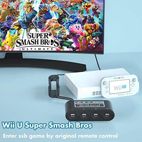 pdobq Gamecube Controller Adapter for Nintendo Switch2 Gamecube Adapter, Super Smash Bros Gamecube Adapter for Wii u/Switch/Switch OLED, Controller Adapter for Gamecube with 4 Ports and 1.8M USB Long Cable - Image 3