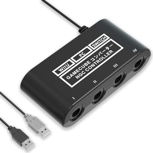 pdobq Gamecube Controller Adapter for Nintendo Switch2 Gamecube Adapter, Super Smash Bros Gamecube Adapter for Wii u/Switch/Switch OLED, Controller Adapter for Gamecube with 4 Ports and 1.8M USB Long Cable - Image 1