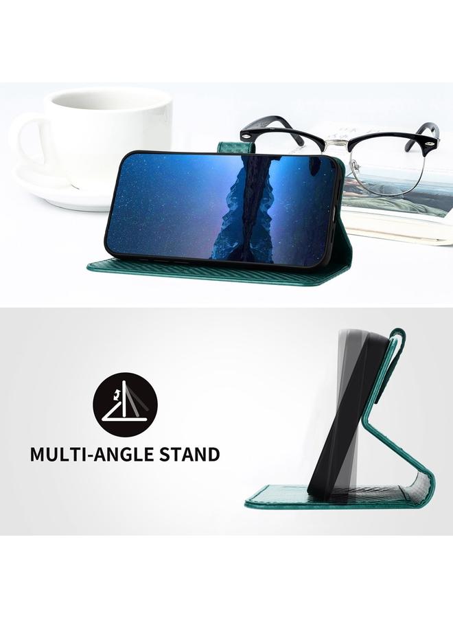 اس-توب جراب هاتف Honor 200 YX0070 مصنوع من ألياف الكربون ومشبك من الجلد مع حبل - Image 4