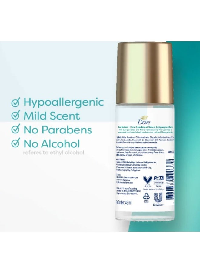 Dove Radiant+Care Deodorant Serum Roll On Sensitive 45ml | 3% Niacinamide + Pro-Ceramides | Even Tone Care | Gentle Underarm Protection - Image 3