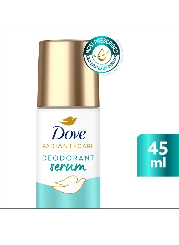 Dove Radiant+Care Deodorant Serum Roll On Sensitive 45ml | 3% Niacinamide + Pro-Ceramides | Even Tone Care | Gentle Underarm Protection - Image 1