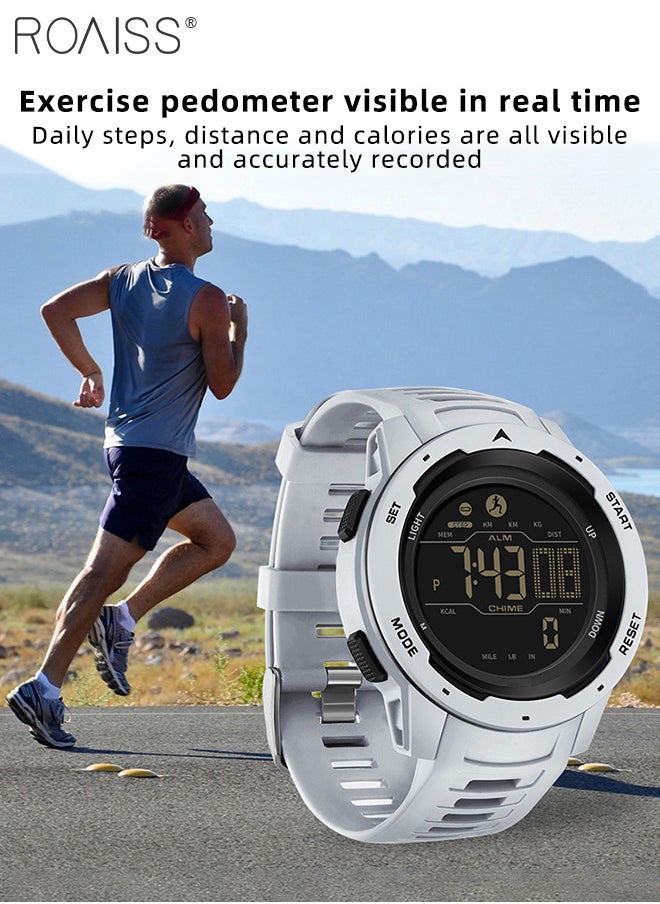 Men's Round Digital Sports Electronic Watch, TPU Strap Multifunctional Exercise Timer and Calorie Recording Waterproof Luminous Electronic Quartz Wristwatch as Gift for Men - pzsku/ZAC49DF2251F60E446AFEZ/45/_/1713505434/75bc1a4b-9c9b-459c-99e8-414625742c6c