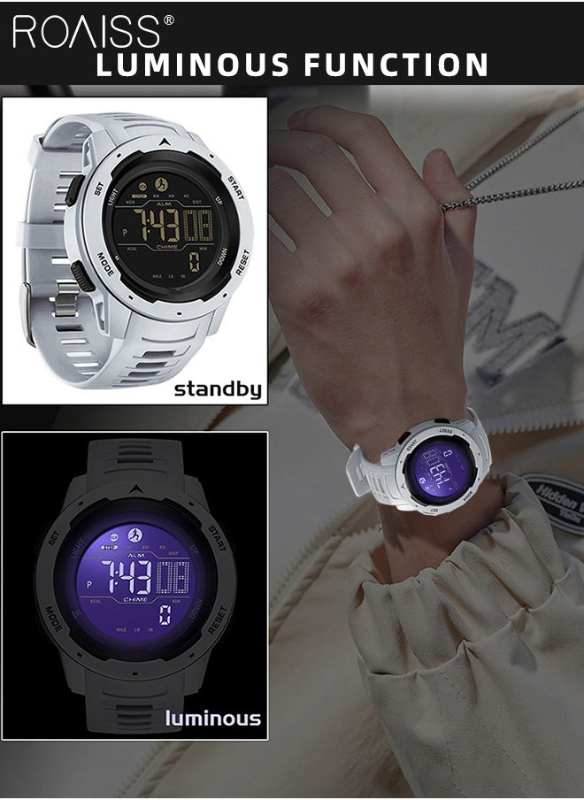 Men's Round Digital Sports Electronic Watch, TPU Strap Multifunctional Exercise Timer and Calorie Recording Waterproof Luminous Electronic Quartz Wristwatch as Gift for Men - pzsku/ZAC49DF2251F60E446AFEZ/45/_/1713512468/af56ae28-31c8-44be-9c9a-d8d3e6ce0183