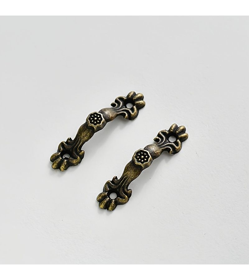10 Pcs Bronze Antique Arch Mini Handles With Screws For Drawer Jewelry Box Window Decoration Hardware - Image 2