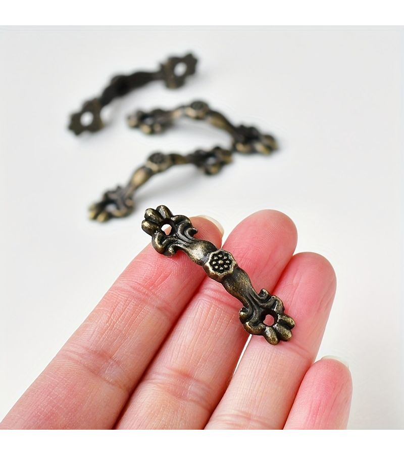 10 Pcs Bronze Antique Arch Mini Handles With Screws For Drawer Jewelry Box Window Decoration Hardware - Image 5