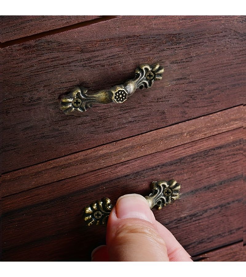 10 Pcs Bronze Antique Arch Mini Handles With Screws For Drawer Jewelry Box Window Decoration Hardware - Image 4