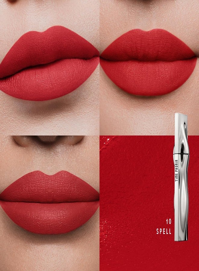 TIMEPHORIA Eternal Lip Matte, 10 Maven - Warm Red, One-Swipe Bold Matte Finish, High Pigment Full Coverage, Long-Lasting, Transfer-Proof & Smudge-Resistant Liquid Lipstick, Feather-Light Texture - Image 2