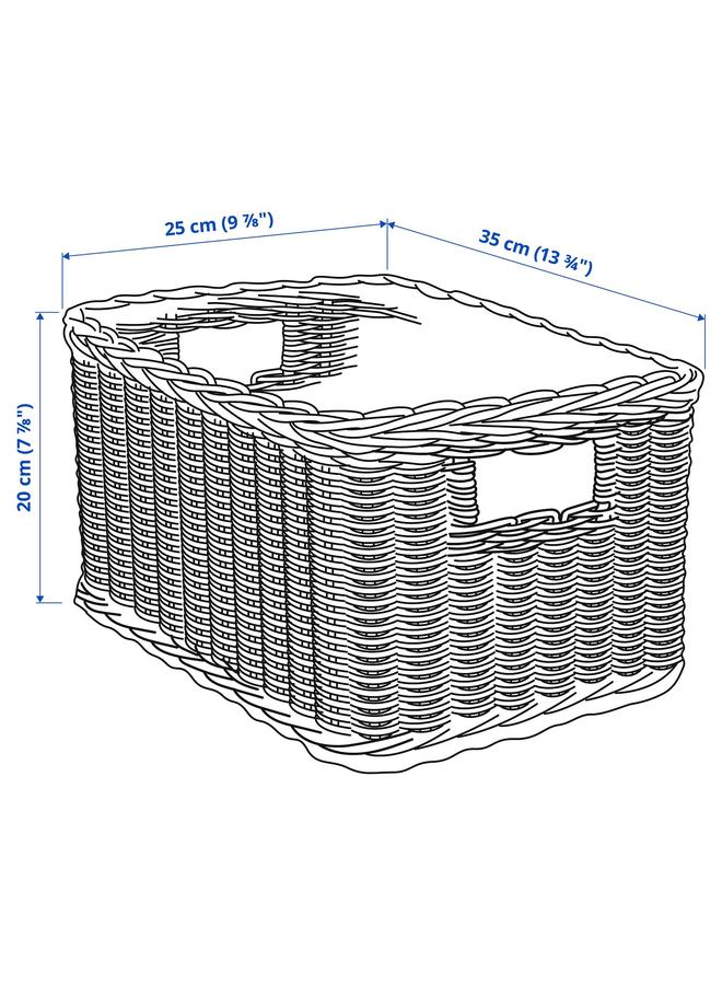 Zaboon Basket, Handmade Rattan, 25X35X20 Cm - Image 4
