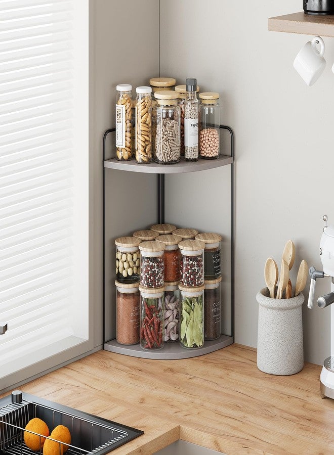 Forest Angle Bathroom Counter Organizer,Countertop Organizer,Vanity Organizers,Bathroom Storage,Bathrooms Sink Organizers,Counter Shelf,Corner Counter,Corner Shelves(Black-Grey) - Image 5