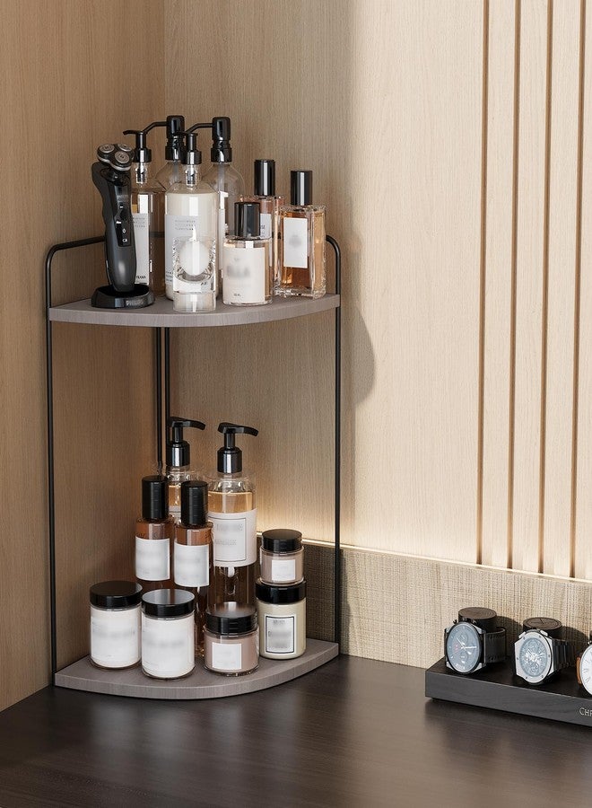 Forest Angle Bathroom Counter Organizer,Countertop Organizer,Vanity Organizers,Bathroom Storage,Bathrooms Sink Organizers,Counter Shelf,Corner Counter,Corner Shelves(Black-Grey) - Image 4