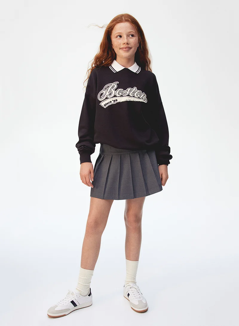 H&M Pleated Twill Skirt