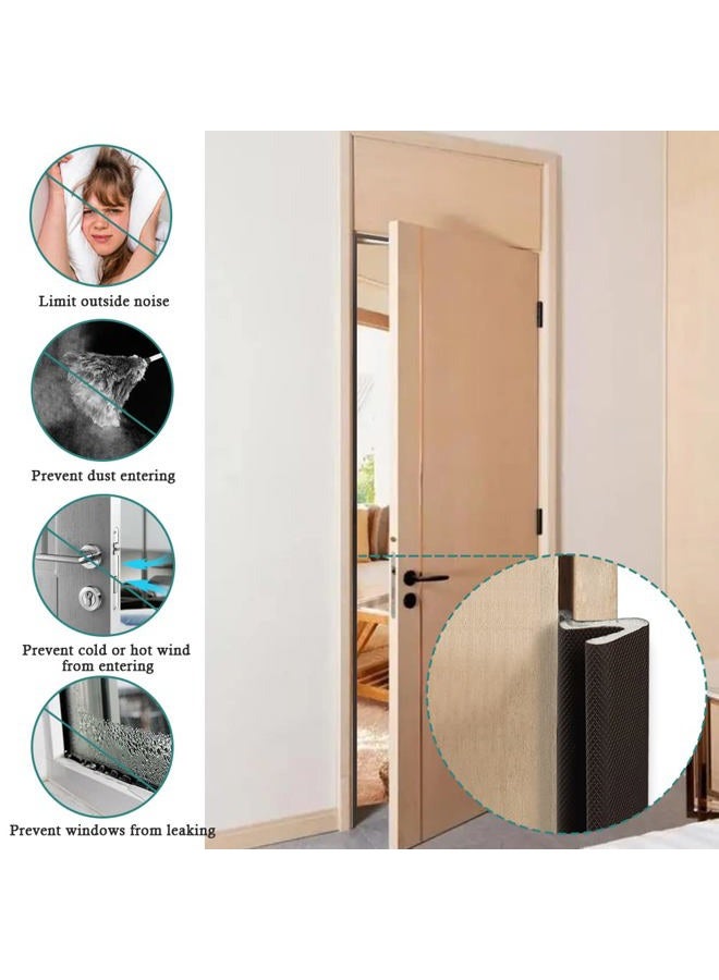 LSGCQ Kerf Weather Stripping Door Seal Strip 26 Ft Brown PU Foam Door Weatherstrip Seal for Doors and Windows with Slot Card Slot Installation, Easy Cut to Size - Image 2