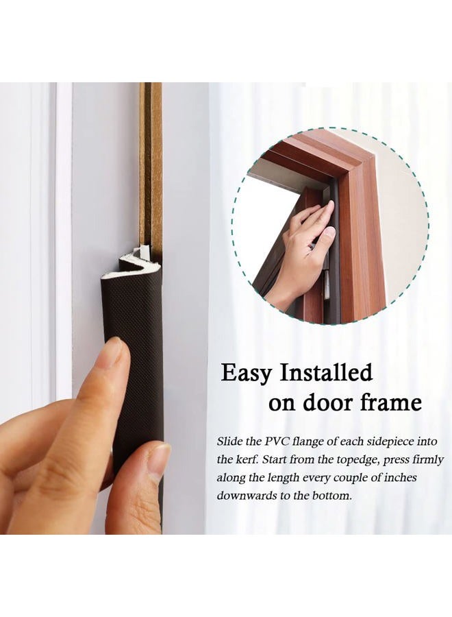 LSGCQ Kerf Weather Stripping Door Seal Strip 26 Ft Brown PU Foam Door Weatherstrip Seal for Doors and Windows with Slot Card Slot Installation, Easy Cut to Size - Image 4