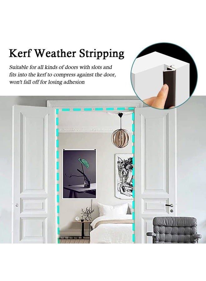 LSGCQ Kerf Weather Stripping Door Seal Strip 26 Ft Brown PU Foam Door Weatherstrip Seal for Doors and Windows with Slot Card Slot Installation, Easy Cut to Size - Image 5