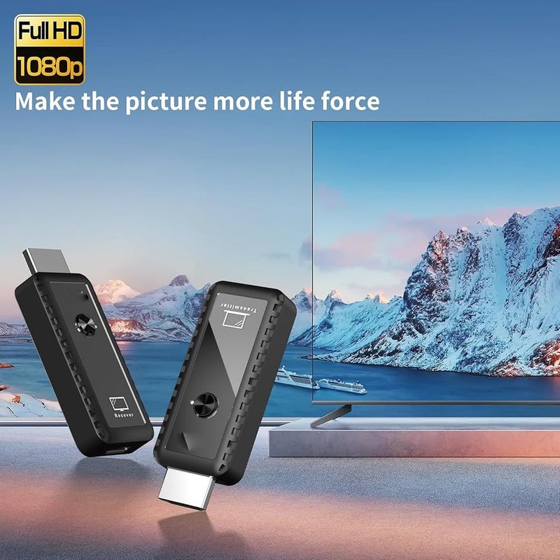 NALACAL Wireless HDMI Extender Kit - Transmitter & Receiver, Plug and Play, Portable Full HD Extension for Streaming Video & Audio From Laptop, for Monitoring - Image 2