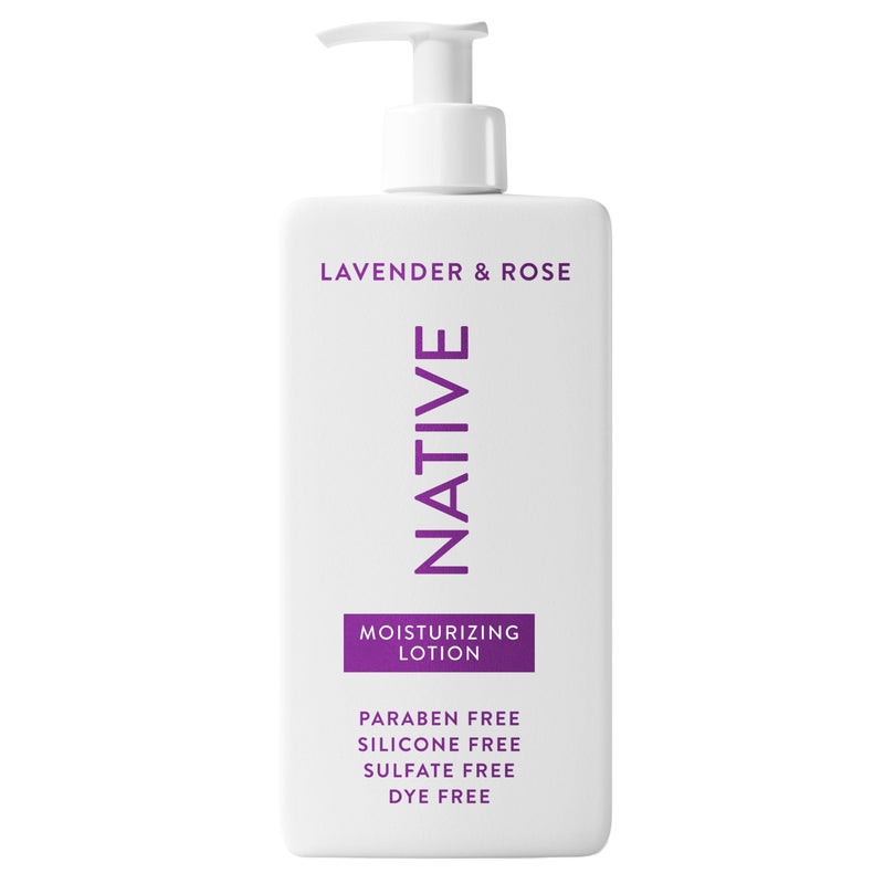 Native Body Lotion Contains Naturally Derived Plant-Based Moisturizers for Women and Men | Restores Dry Skin, Lavender & Rose, 16.5 fl oz - Image 1