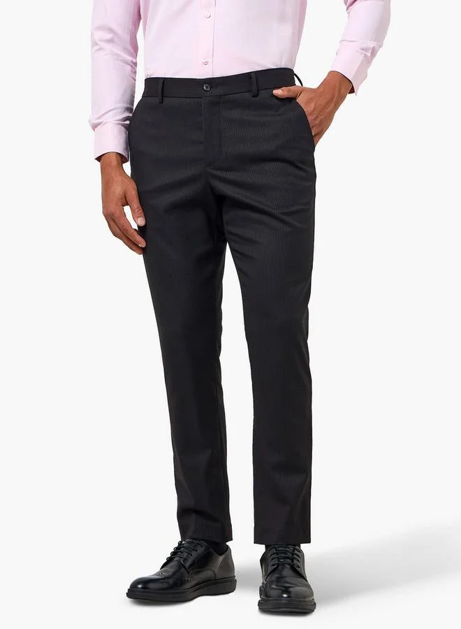 Splash FAV BLACK Regular Fit Flexi Waist Formal Trousers for Men | Best Price UAE