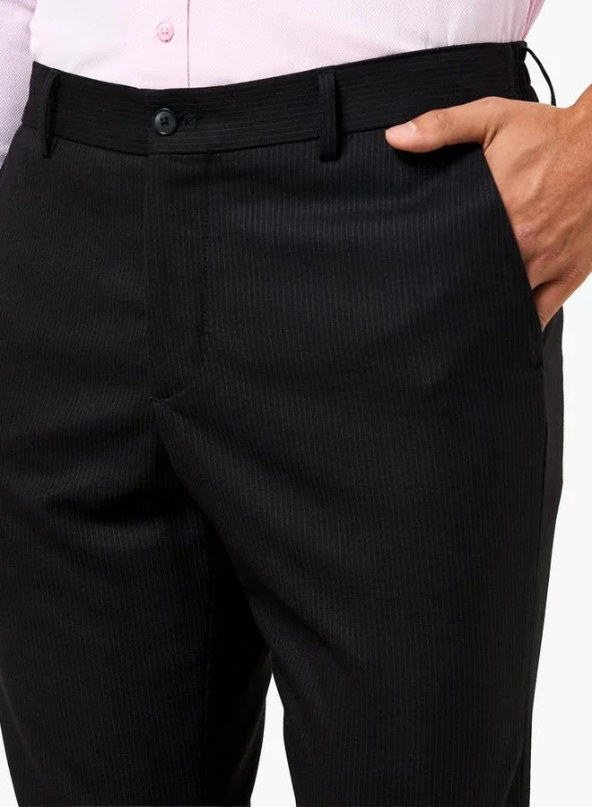 Splash FAV BLACK Regular Fit Flexi Waist Formal Trousers for Men | Best Price UAE